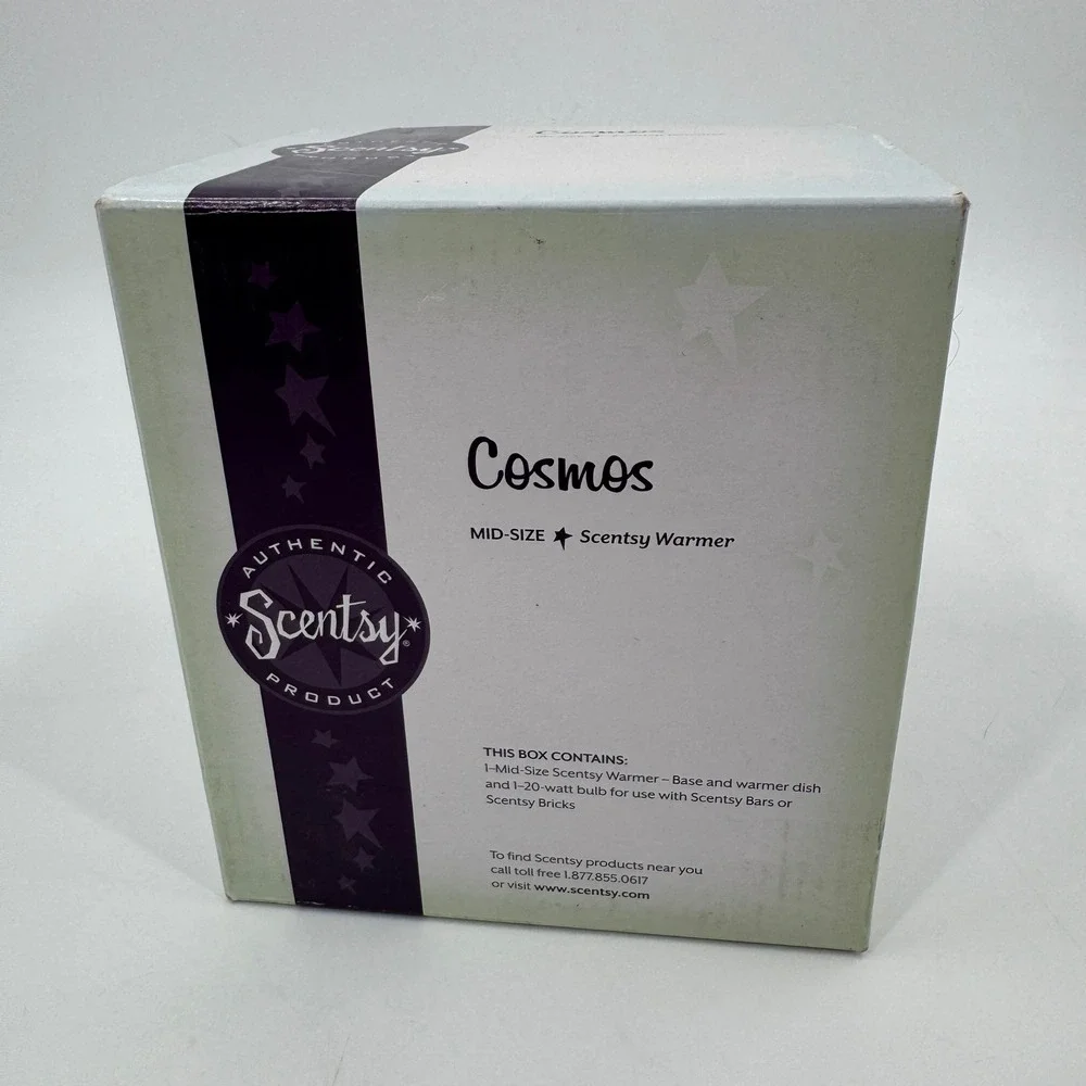 Scentsy Cosmos Wax Warmer Mid-Size Purple Embossed Ceramic Floral Electric